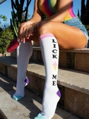 Leg Avenue 'Lick Me' Knee-High Socks